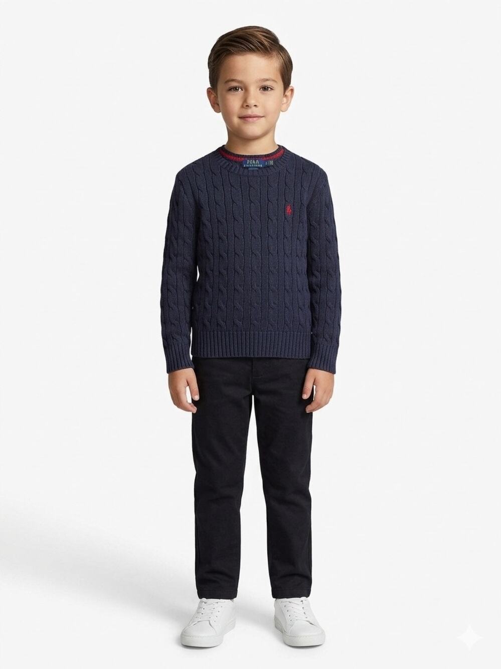 Polo Ralph Lauren Navy Cable Knit Pullover Sweater sz 7